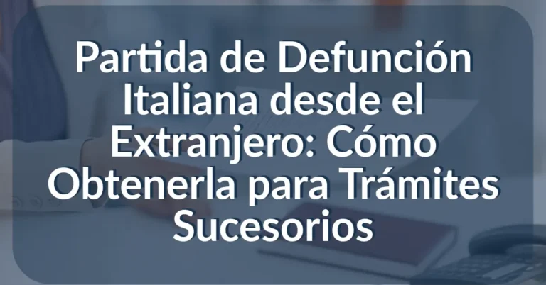 Partida de Defunción Italiana desde el Extranjero