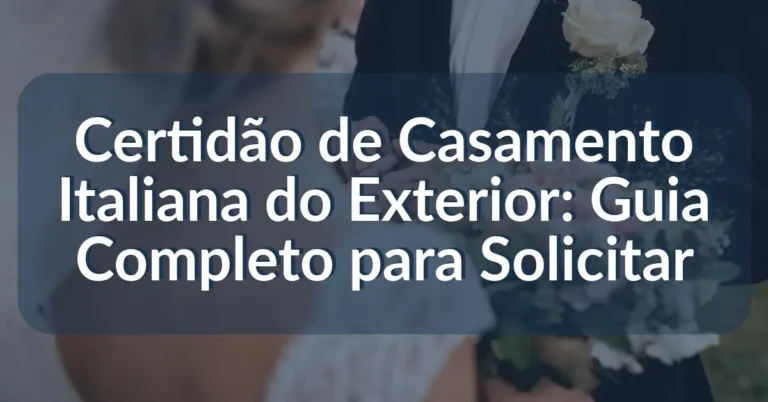Certidão de Casamento Italiana do Exterior