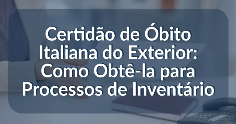 Certidão de Óbito Italiana do Exterior