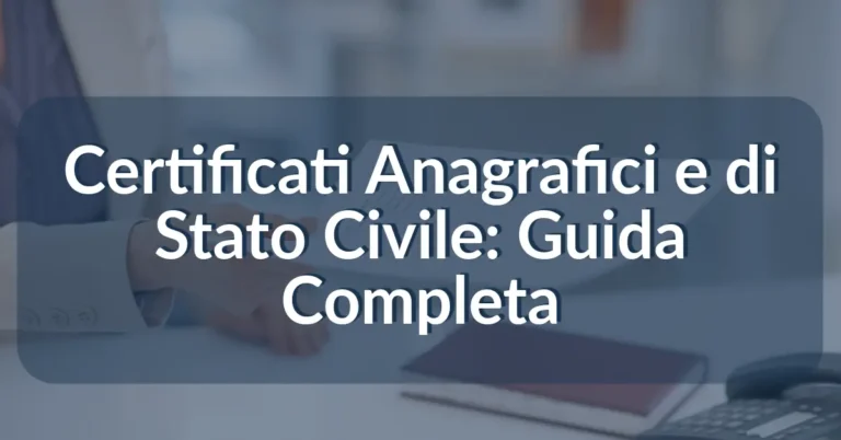 Certificati Anagrafici e di Stato Civile Guida Completa