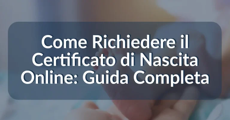Come Richiedere il Certificato di Nascita Online