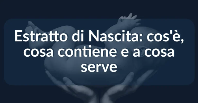 estratto di nascita cosa contiene