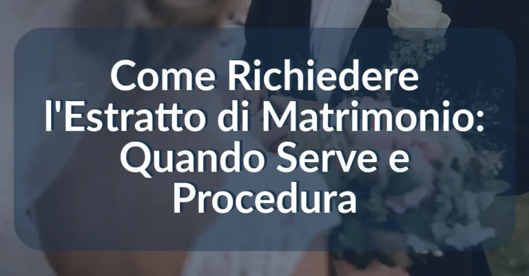 Richiedere l'Estratto di Matrimonio