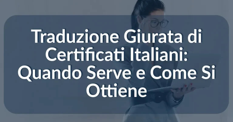 Traduzione Giurata di Certificati Italiani